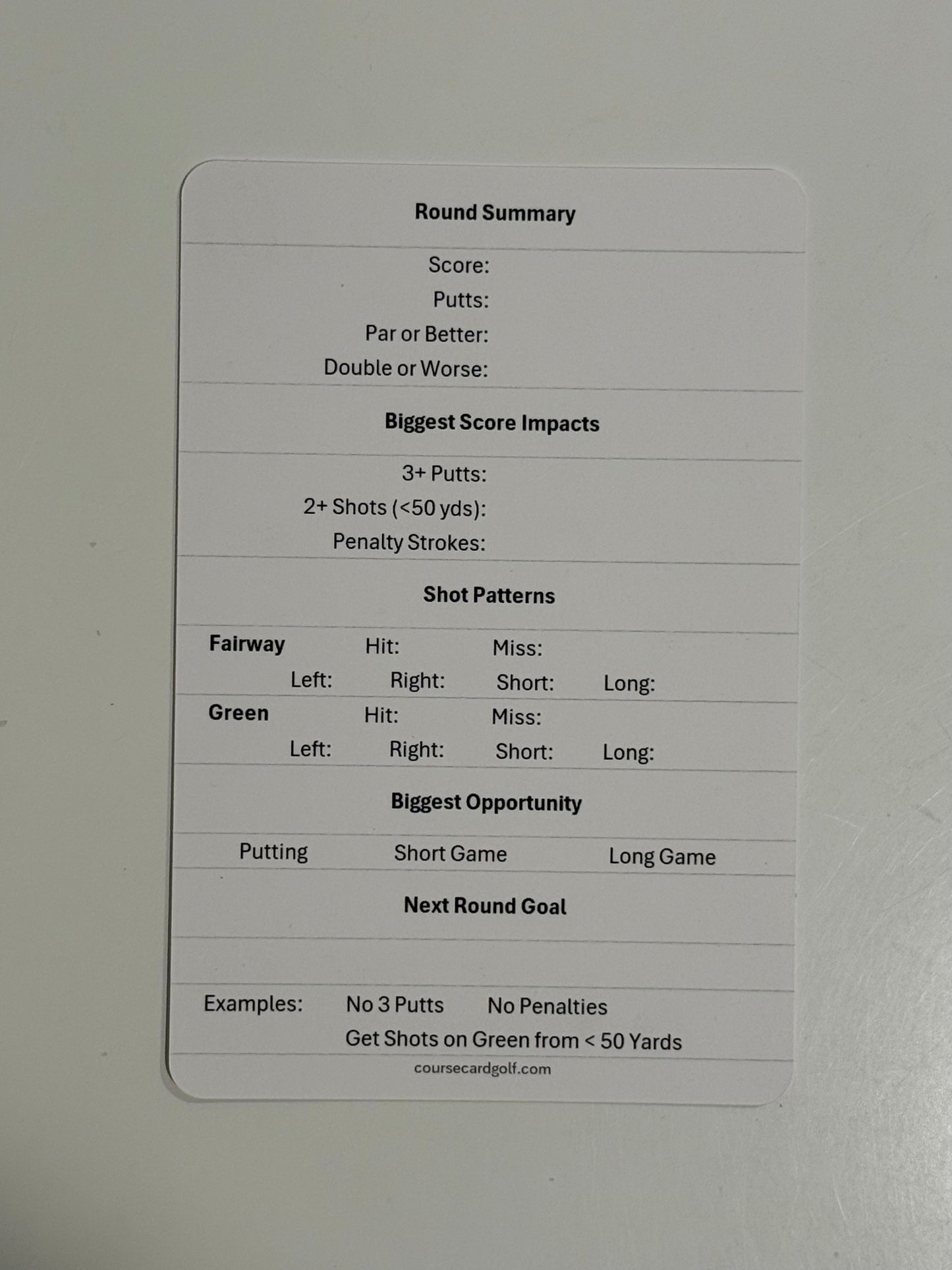 Course Card Pack